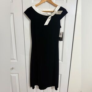 Deadstock Vintage Componix Black Velvet Dress with Satin Bow – Size S